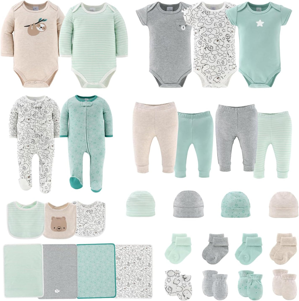 Baby Layette Gift Set for Boys or Girls - 30 Piece New Born Unisex Gift Set, Baby Clothes & Newborn Essentials Must