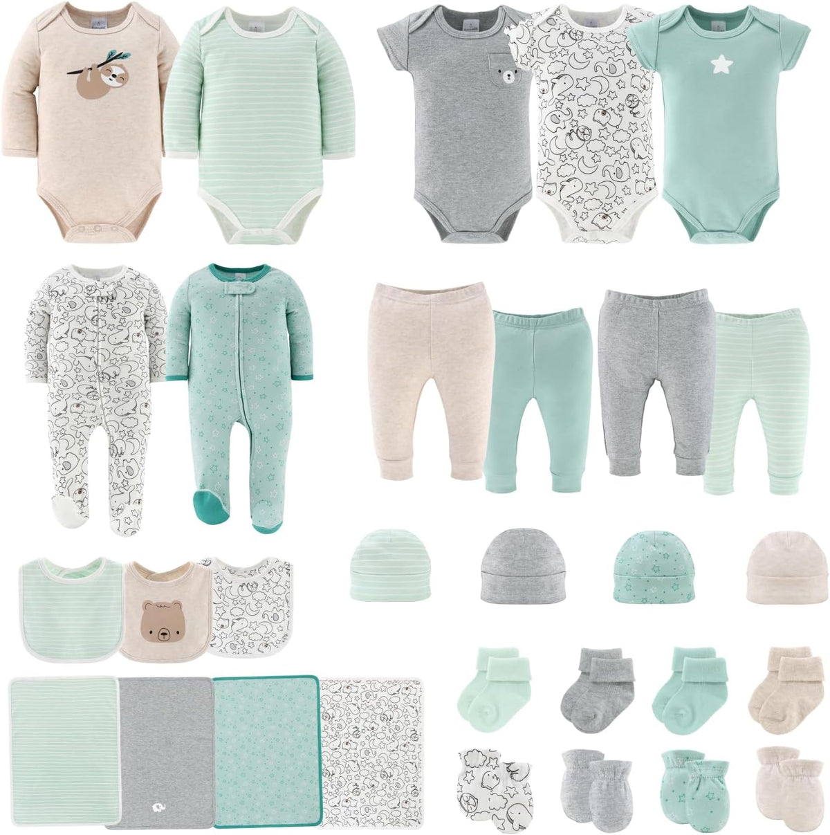 Baby Layette Gift Set for Boys or Girls - 30 Piece New Born Unisex Gift Set, Baby Clothes & Newborn Essentials Must