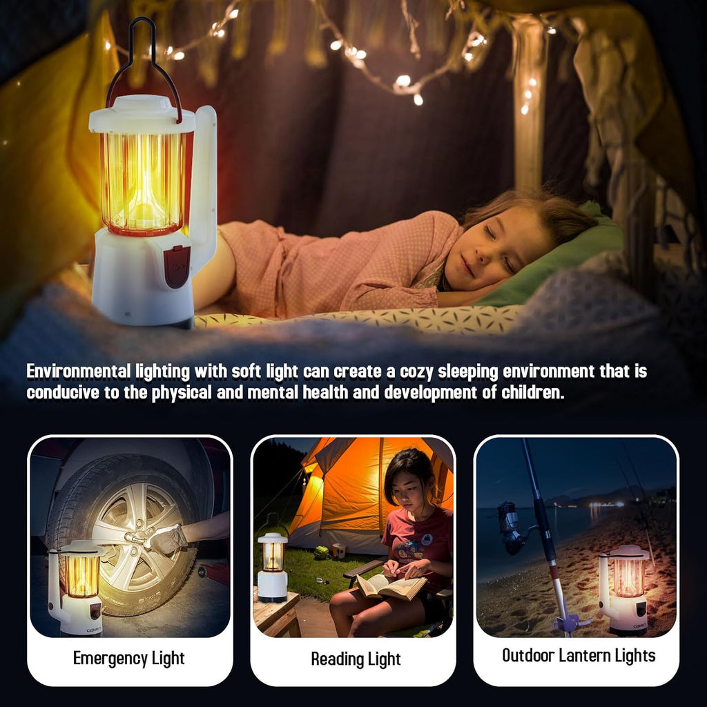 Rechargeable Flashlight Lantern 2-in-1 LED Handheld Flashlight with Lantern and Spotlight Modes - Perfect for Power