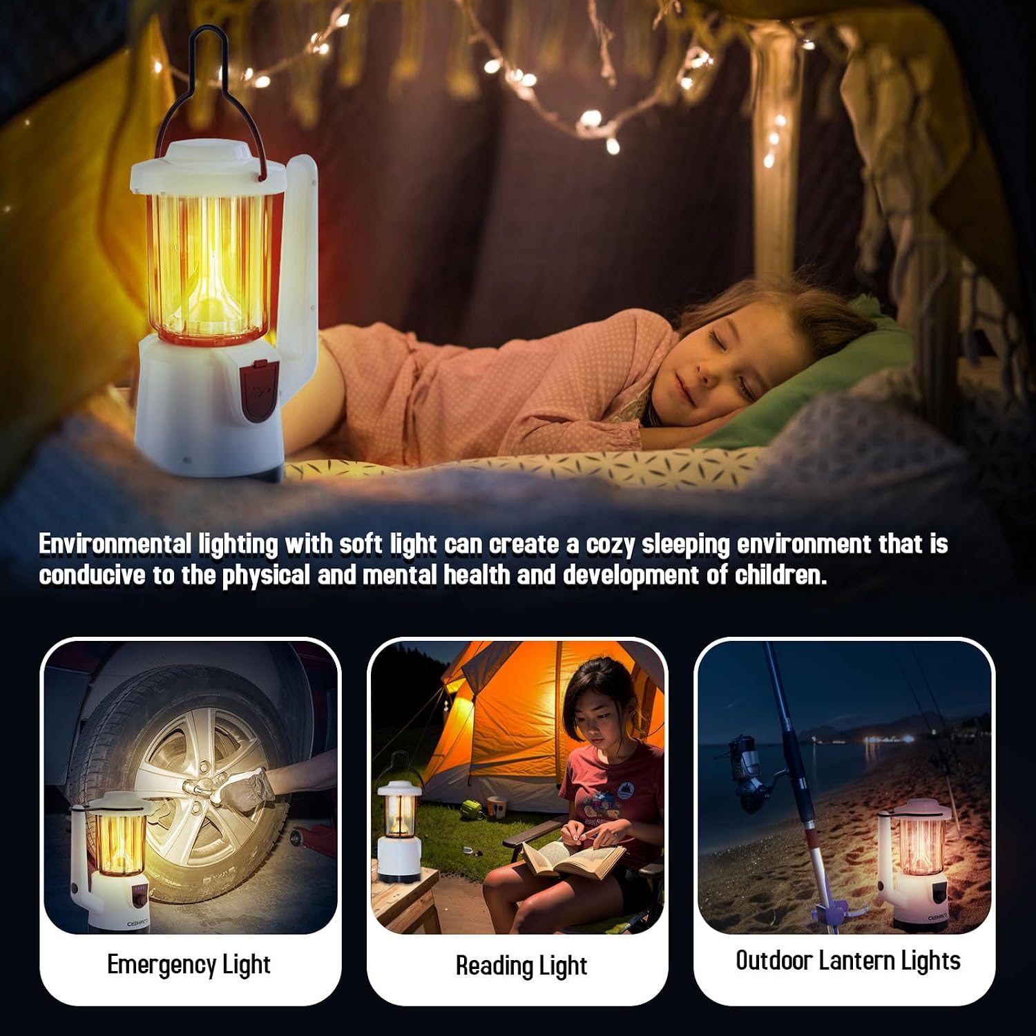 Rechargeable Flashlight Lantern 2-in-1 LED Handheld Flashlight with Lantern and Spotlight Modes - Perfect for Power
