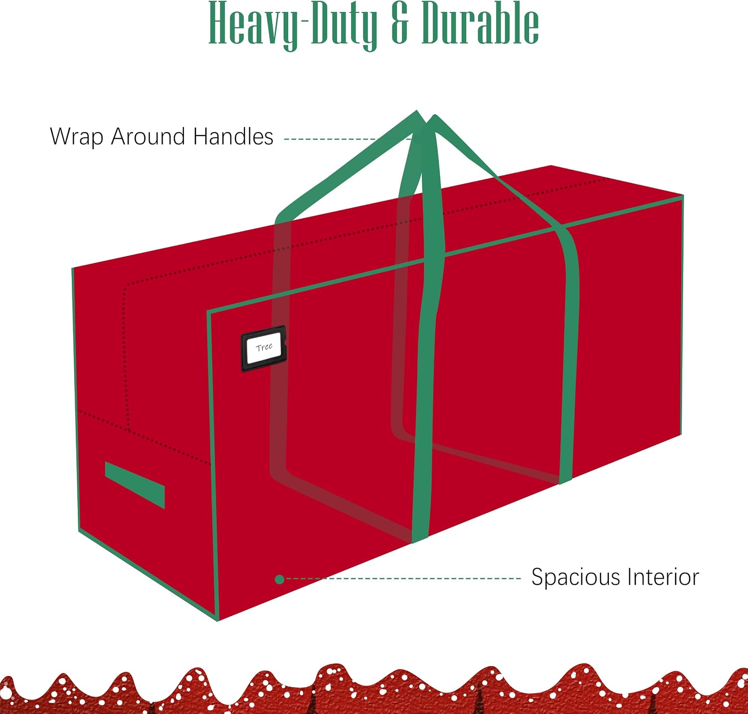 7.5 ft Christmas Tree Storage Bag - Durable Heavy Duty Extra Large Artificial Xmas Holiday Tree Bag with Reinforced