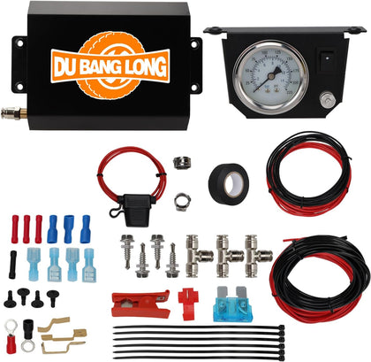 Air Bags Suspension Kit, On Board Air Compressor System with Upgraded Air Ride Compressor, Pressure Gauge, Hardware and Air Hoses, for Truck Air Suspension Control