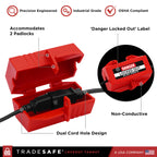 TRADESAFE Lockout Tagout Plug Lock - 110-125V, 4-3/8 x 2-1/8 inches, 2 Pack