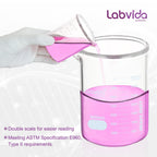 2pcs 1000ml Upgrated Thick Glass Beakers, Griffin Low Form Beaker Set with Double Scale, 3.3 Boro, LVA014