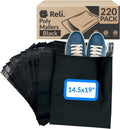 Poly Mailers Black 14.5x19" | 220 Count Self-Sealing Envelopes