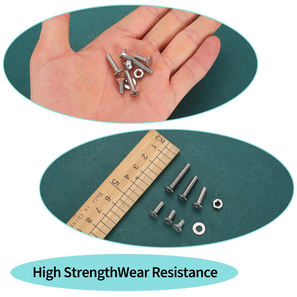 488 PCS M4 Countersunk Screws Kit, M4 Flat Head Machine Screws Assortment
