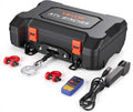 Portable Winch, 3500 lbs 12V DC Electric Winch with Synthetic Rope, Wireless & Wired Remotes, Box-Style Recovery Kit