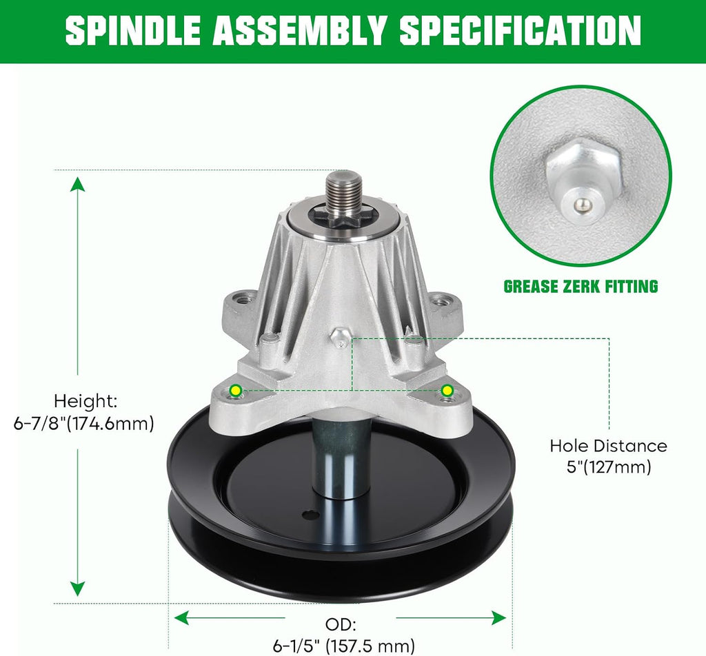 618-04822 LT1500 LTX1042 Spindle Assembly with Pulley Fit for 42'' Deck Troy-Bilt Cub Cadet LTX1040, 60" Deck ZT1-60