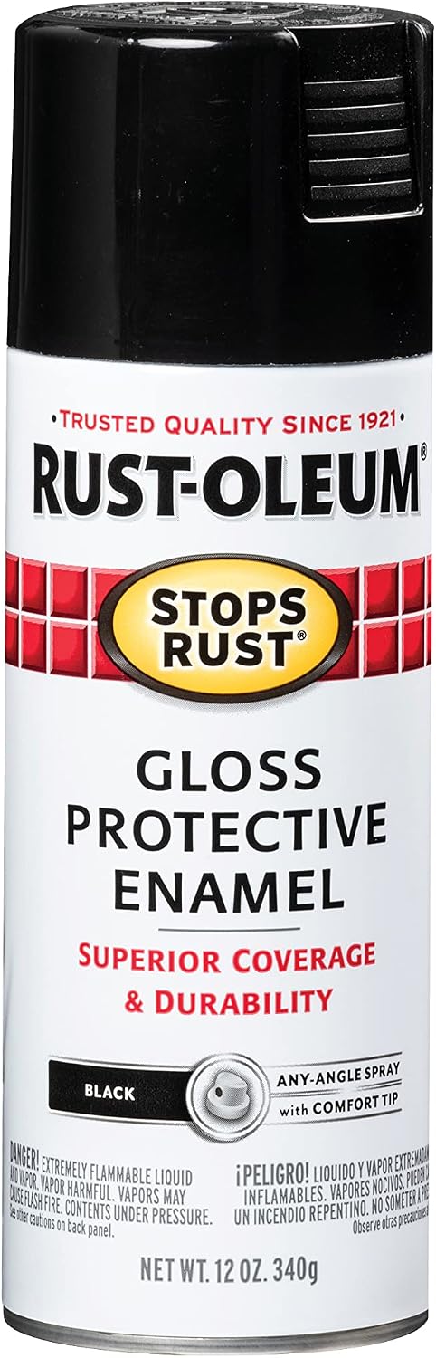 7779830 Stops Rust Spray Paint, 12 oz, Gloss Black