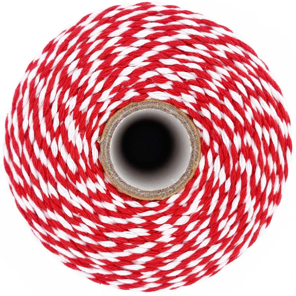 Bakers Twine String Red and White Cotton Twine 656 Feet Christmas Twine for Gift Wrapping DIY Crafts Home Decoration
