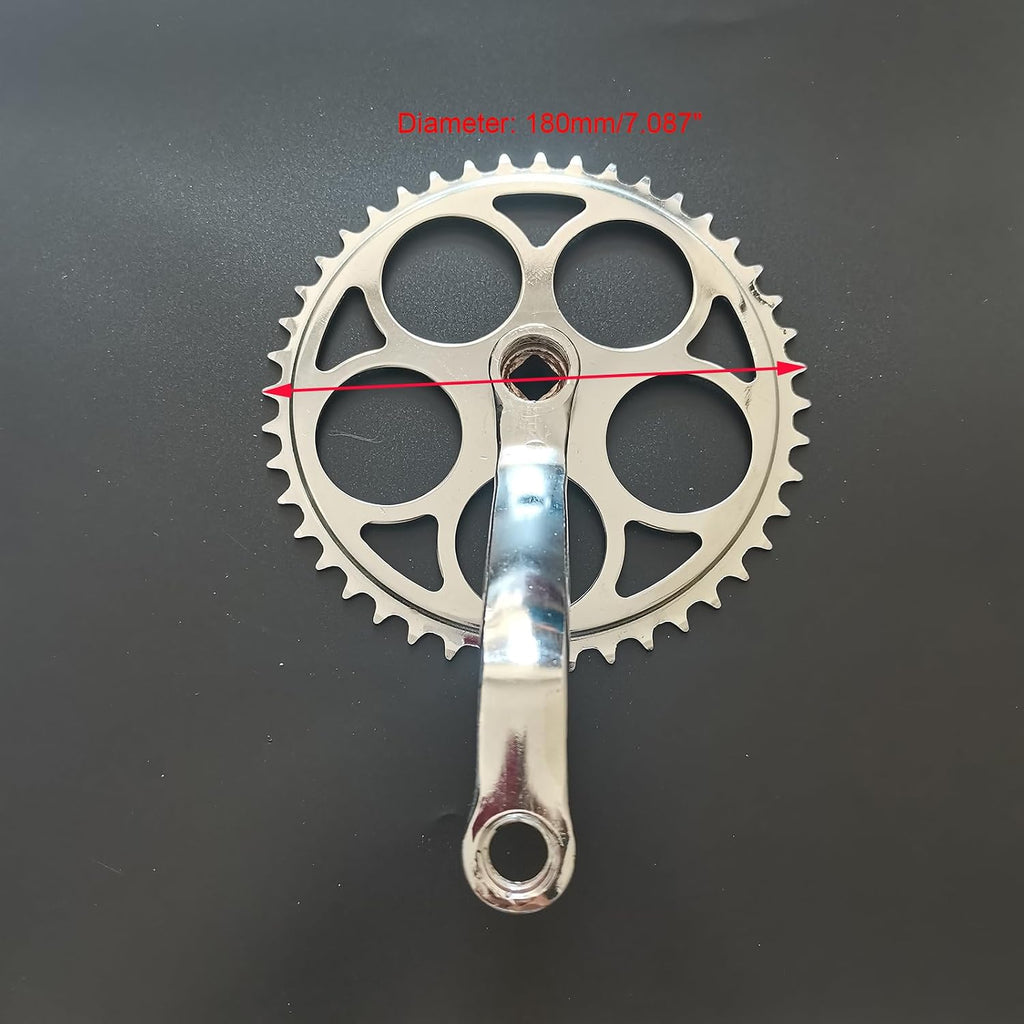 Chrome Wide Crank w/ 44T Sprocket, Sprocket Fit for 410 Chain