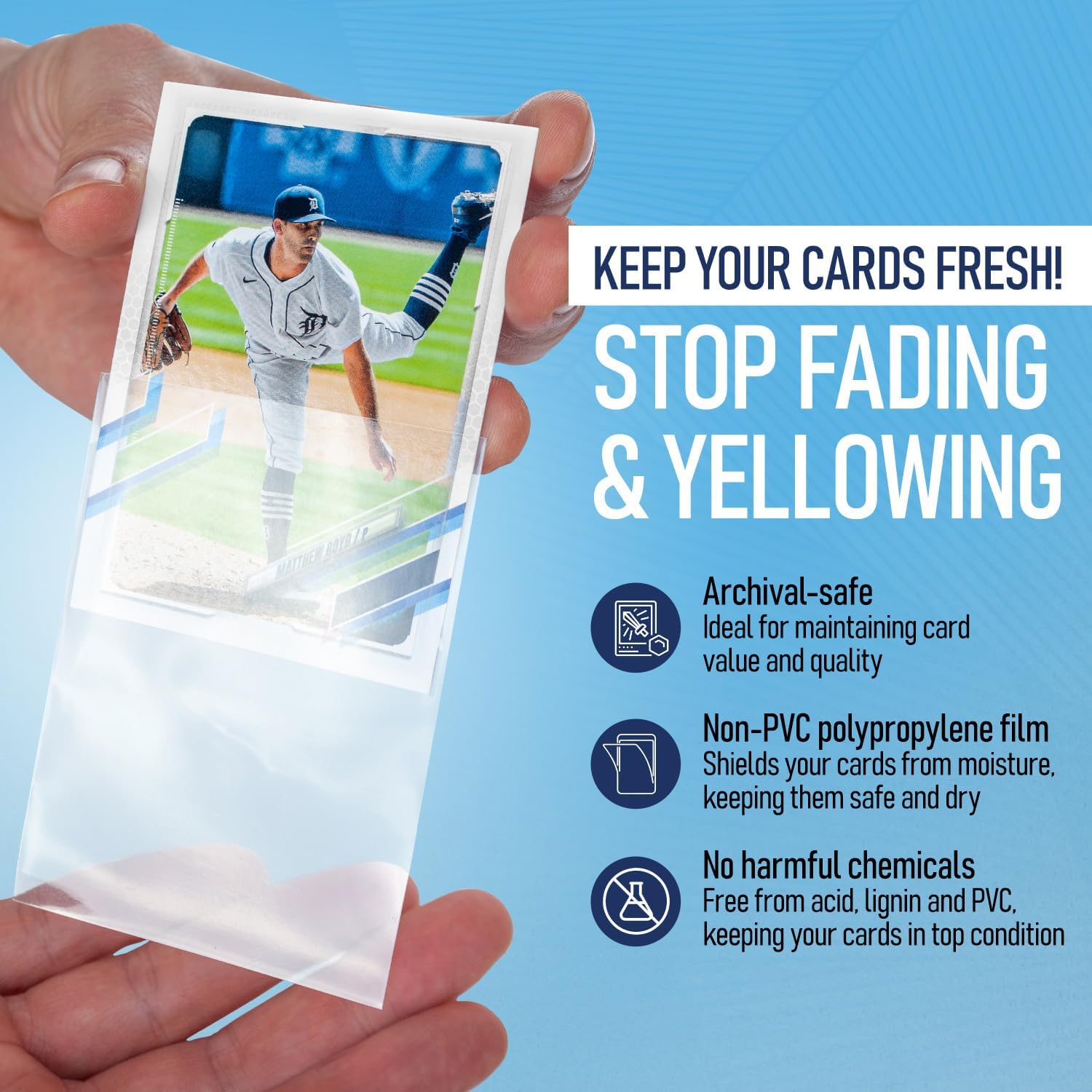 Premium Penny Sleeves for Trading Cards | Soft Trading Card Sleeves for Baseball Cards, Ultra Clear Plastic Pro