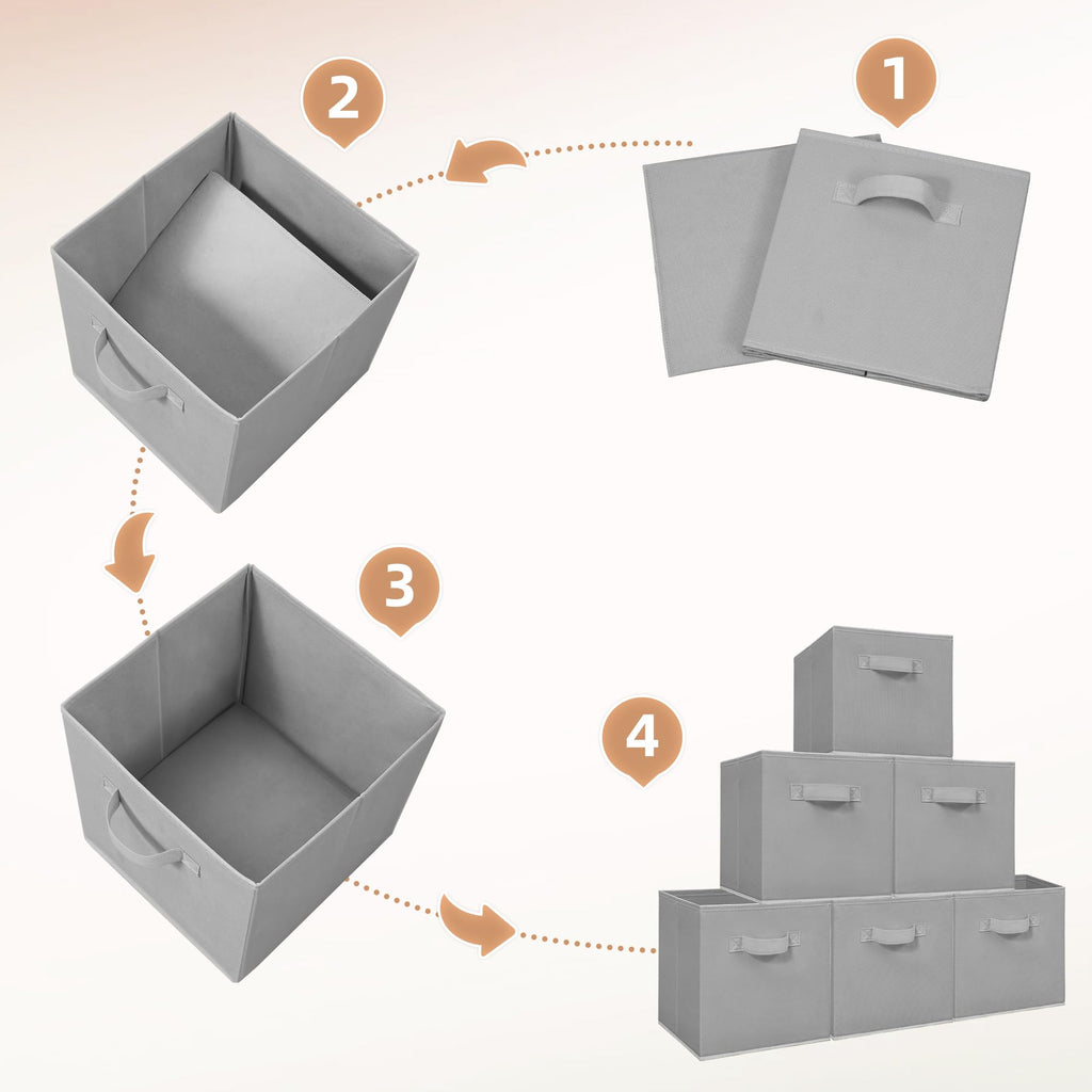 Storage Cubes, 11 Inch 4 Pack Collapsible Fabric Shelf Bins