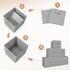 Storage Cubes, 11 Inch 4 Pack Collapsible Fabric Shelf Bins