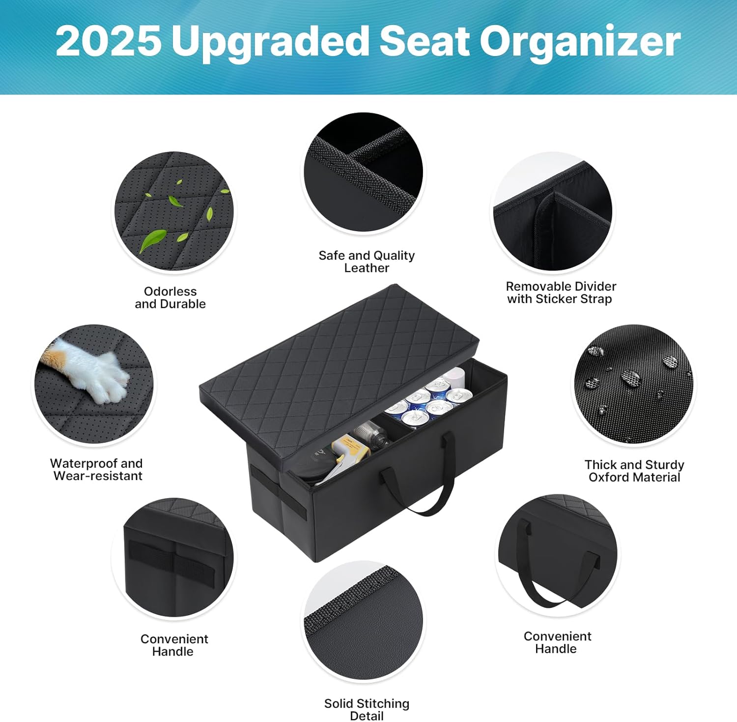 Car Seat Organizer for Subaru Ascent 2019-2026, Console Organizer Backseat Box for Subaru Ascent, Dog Toy Box Storage