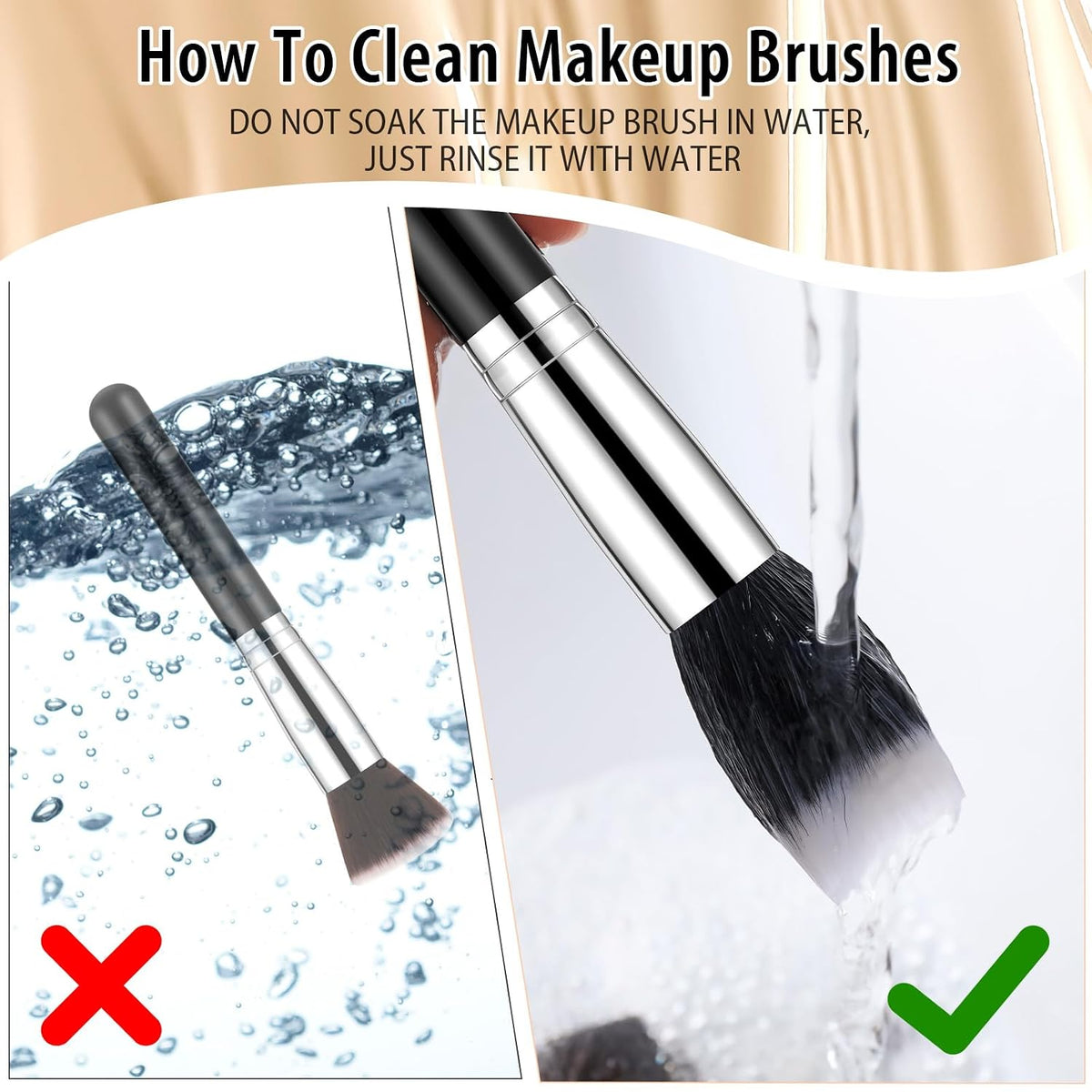 10 Pcs Foundation Brushes Bulk Flat Top Makeup Brushes, Pink