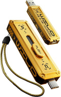 256GB External SSD 1000MB/s Read Write Speed,USB 3.2 Gen2+USB C Flash Drive with Dual Ports, Portable SSD 3-Stage