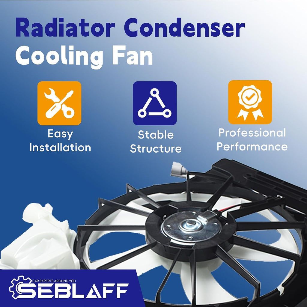 Radiator Cooling Fan 12V Black Replacement for Corolla 2014-2019