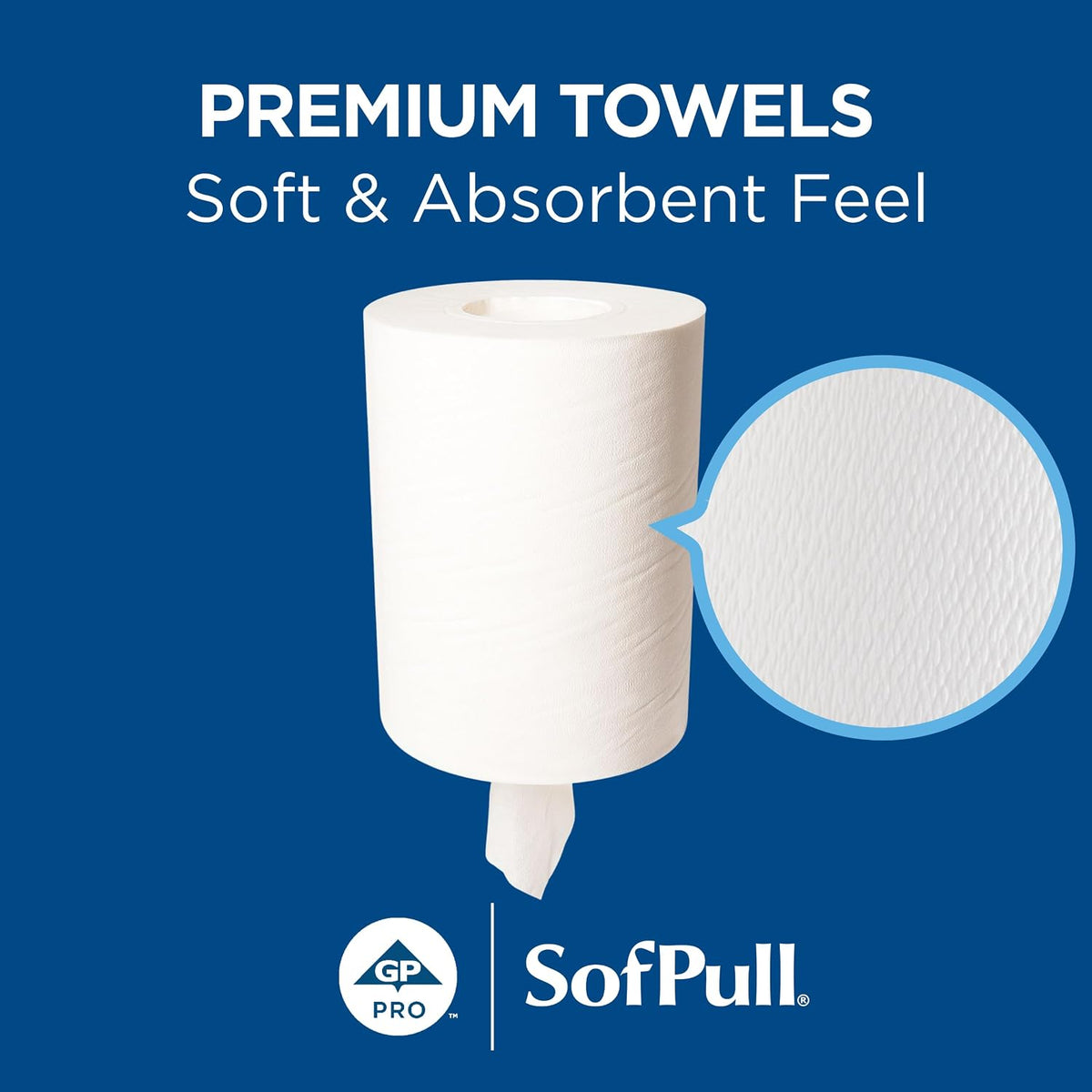 SofPull Junior Centerpull Premium Paper Towels, Commercial Bulk Dispenser Refills, 225 Sheets Per Roll, 8 Rolls Per