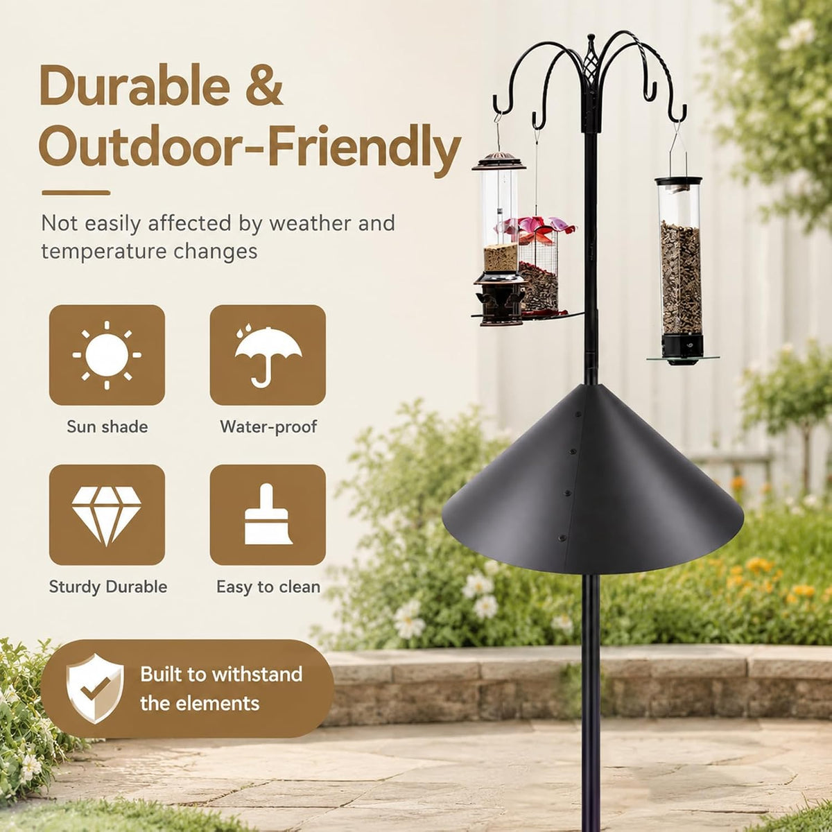 19 Inch Squirrel Baffle, Large Squirrel Proof Cone Guard Blocker, Outdoor Pole Mount Squirrel Deterrent for Bird