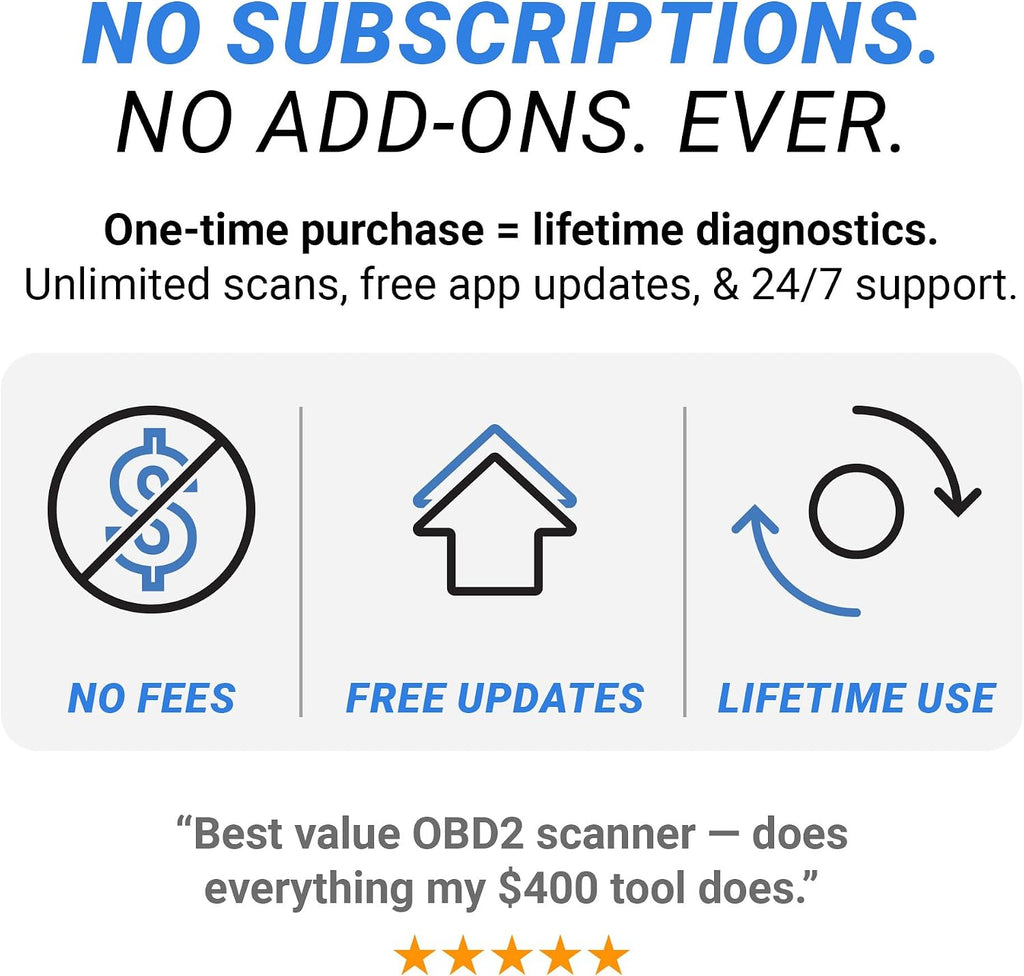 Pro Next Gen OBD2 Scanner – Bluetooth Car Code Reader for iPhone & Android – No Subscription, Multiple Car Scan Tool