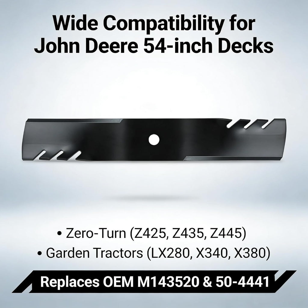 M143520 Blade Fits JD 19IN B1PD1054 M143520 3-Blade Set for 54inch Lawn Tractor Replaces Z445 Z425 Z435 LX280 X340 X380, 3 Pack