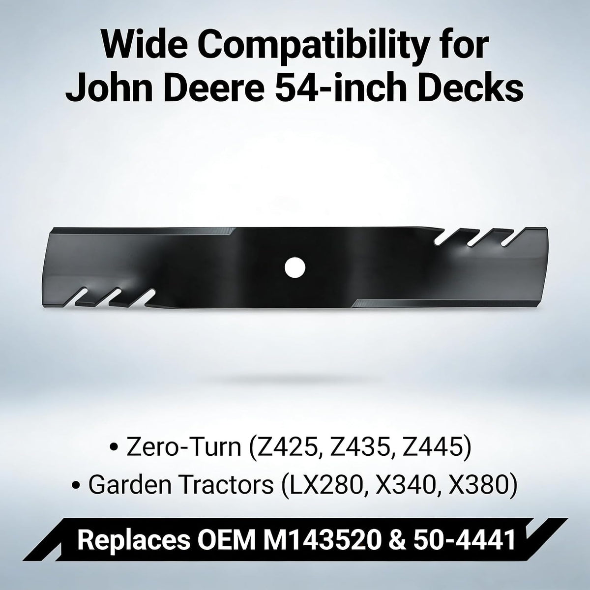 M143520 Blade Fits JD 19IN B1PD1054 M143520 3-Blade Set for 54inch Lawn Tractor Replaces Z445 Z425 Z435 LX280 X340 X380, 3 Pack
