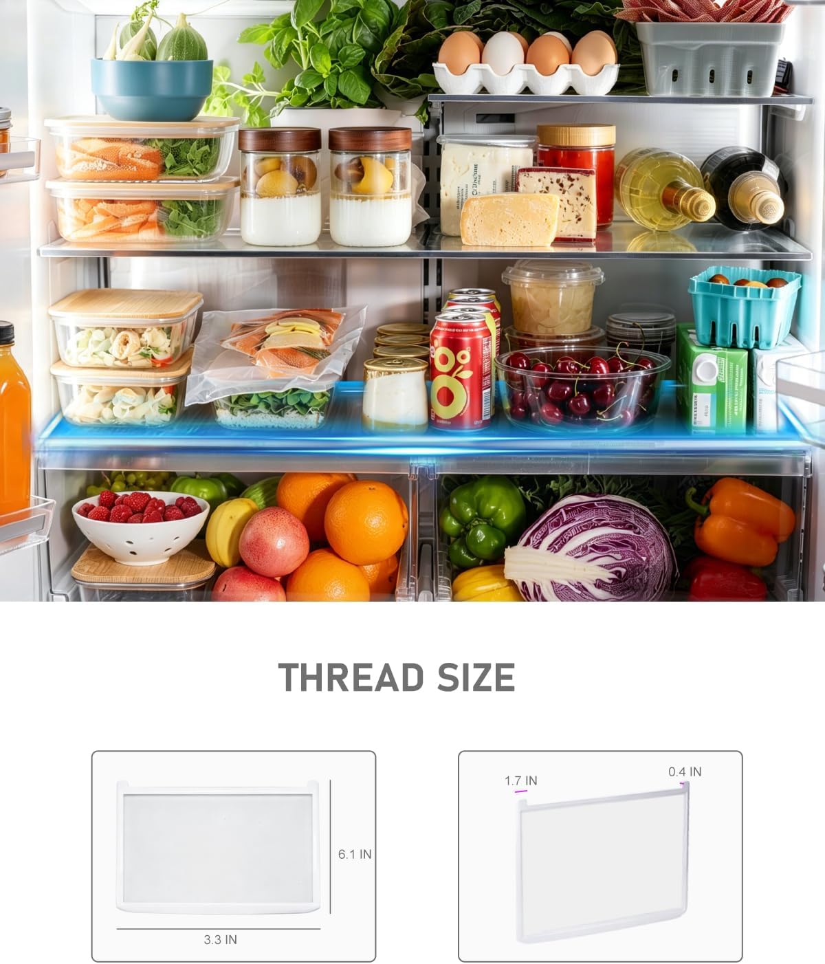Refrigerator Glass Shelf - Replacement for LG AHT73514302
