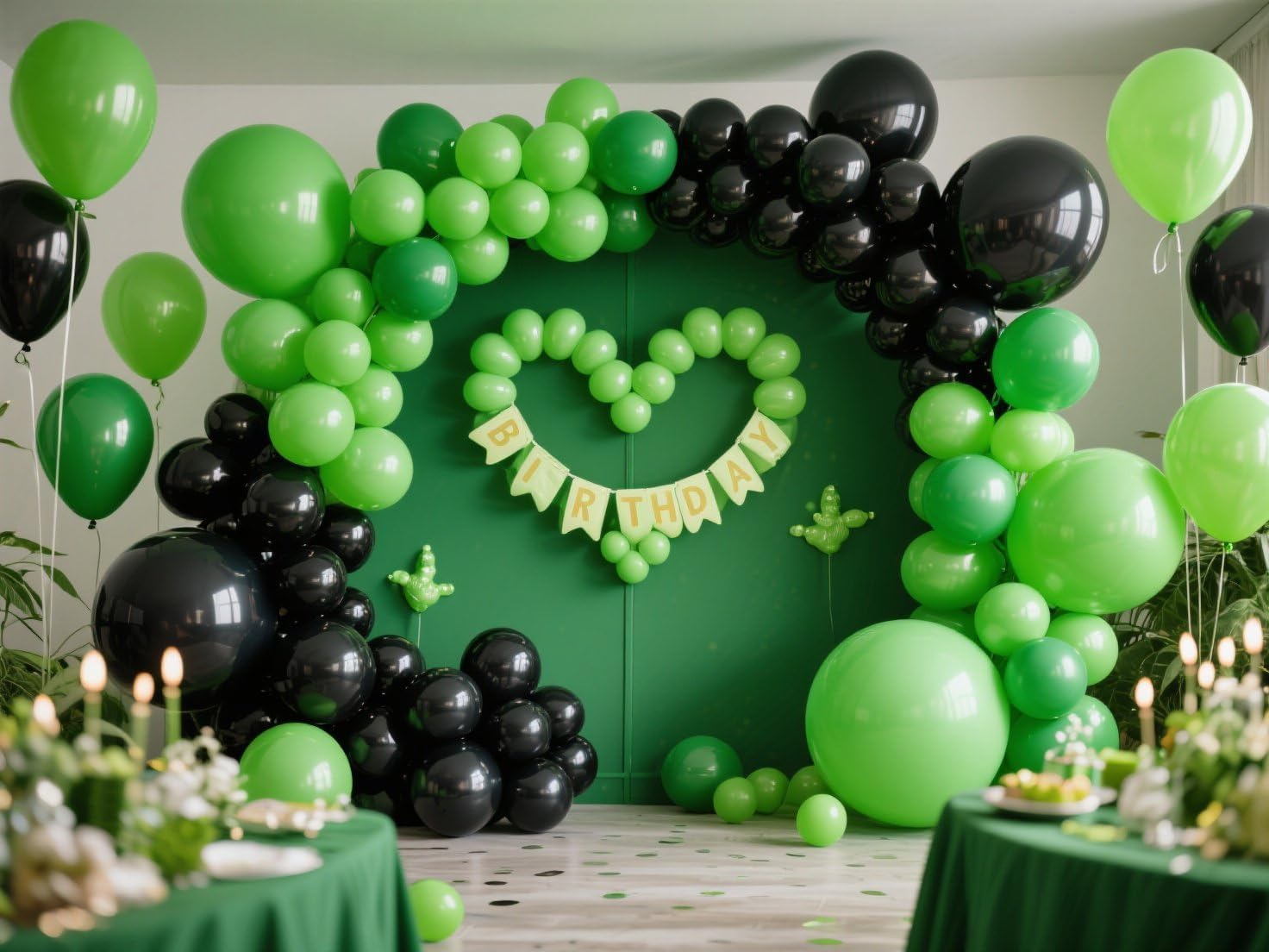 Black Balloons 145pcs Different Sizes 5in 10in 12in 18in Shiny Metallic Black Latex Balloon Arch Kit Garland for