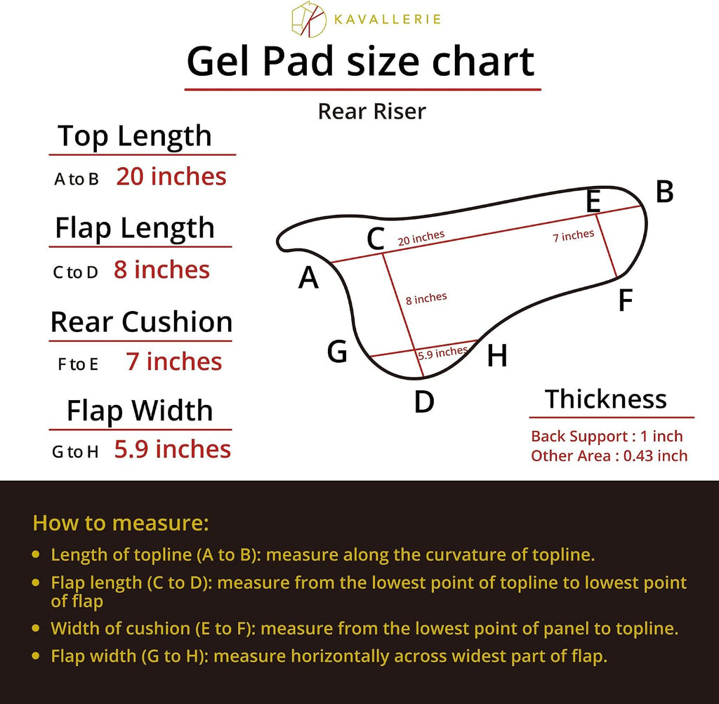 Gel Saddle Pad - Helps with Saddle Bridging, Sore Back, Swayed Back, High Withers English Bareback Pad for Horses