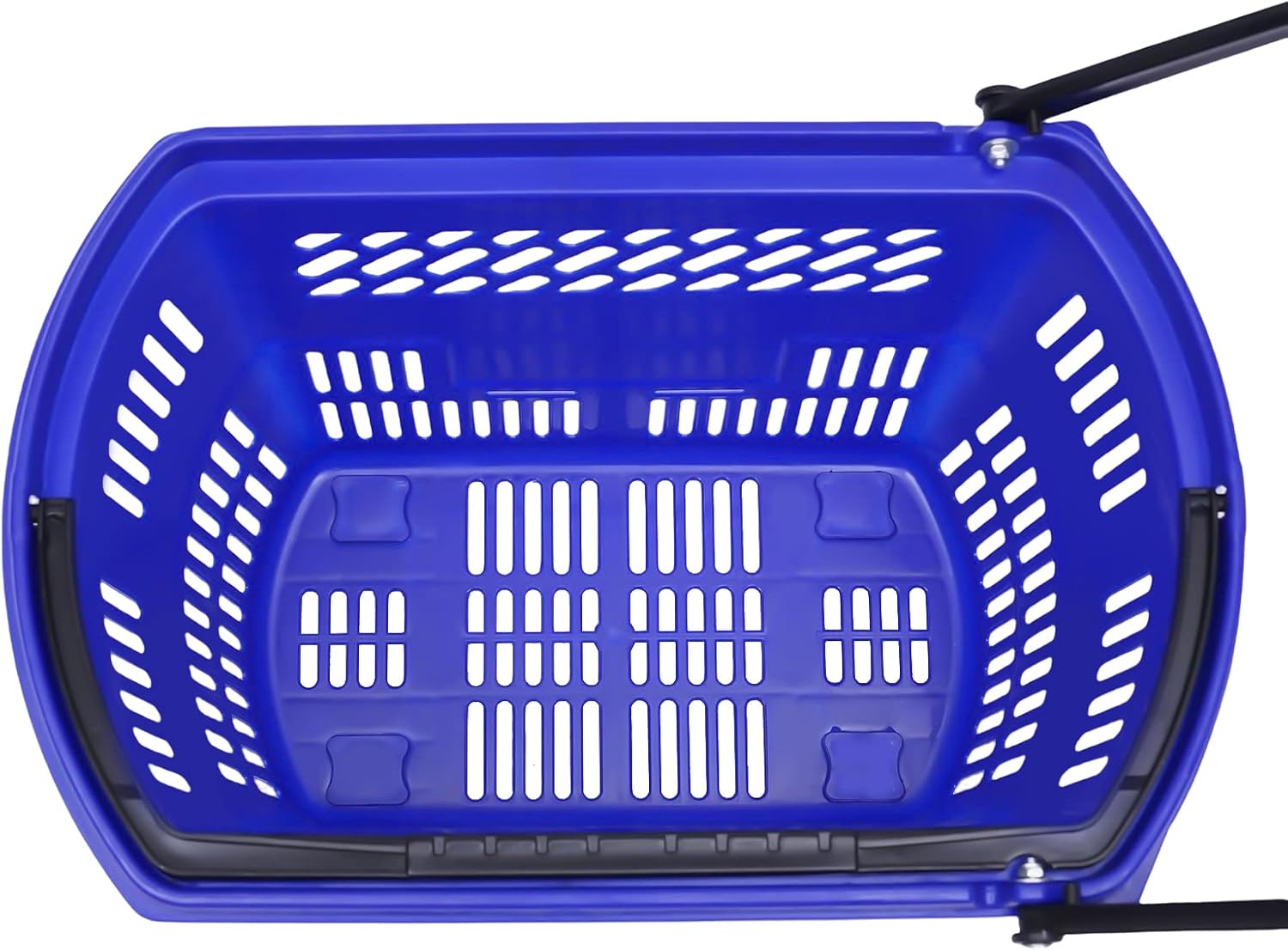 35L Shopping Basket Set of 6 Plastic Rolling Shopping Basket with Handles Portable Shopping Cart Set for Retail Store