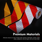 Car Reflective Twill Tape, 3.94 Inch x 16.4 FT Heavy Duty Waterproof Warning Safety Sticker, Strong Adhesive Night