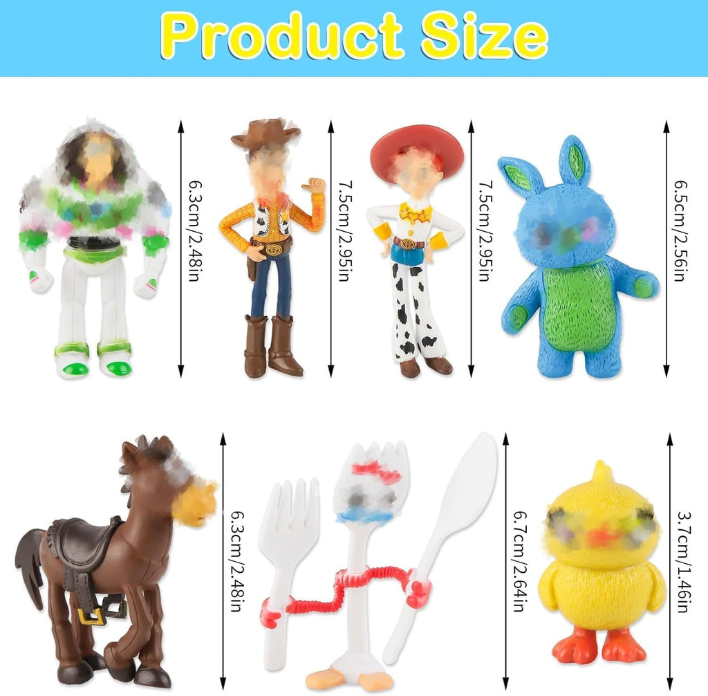 Animal Action Figurines,1.5-2.3 inches Mini Home Party Cake Desktop Decoration Toy Set (Pack of 7)