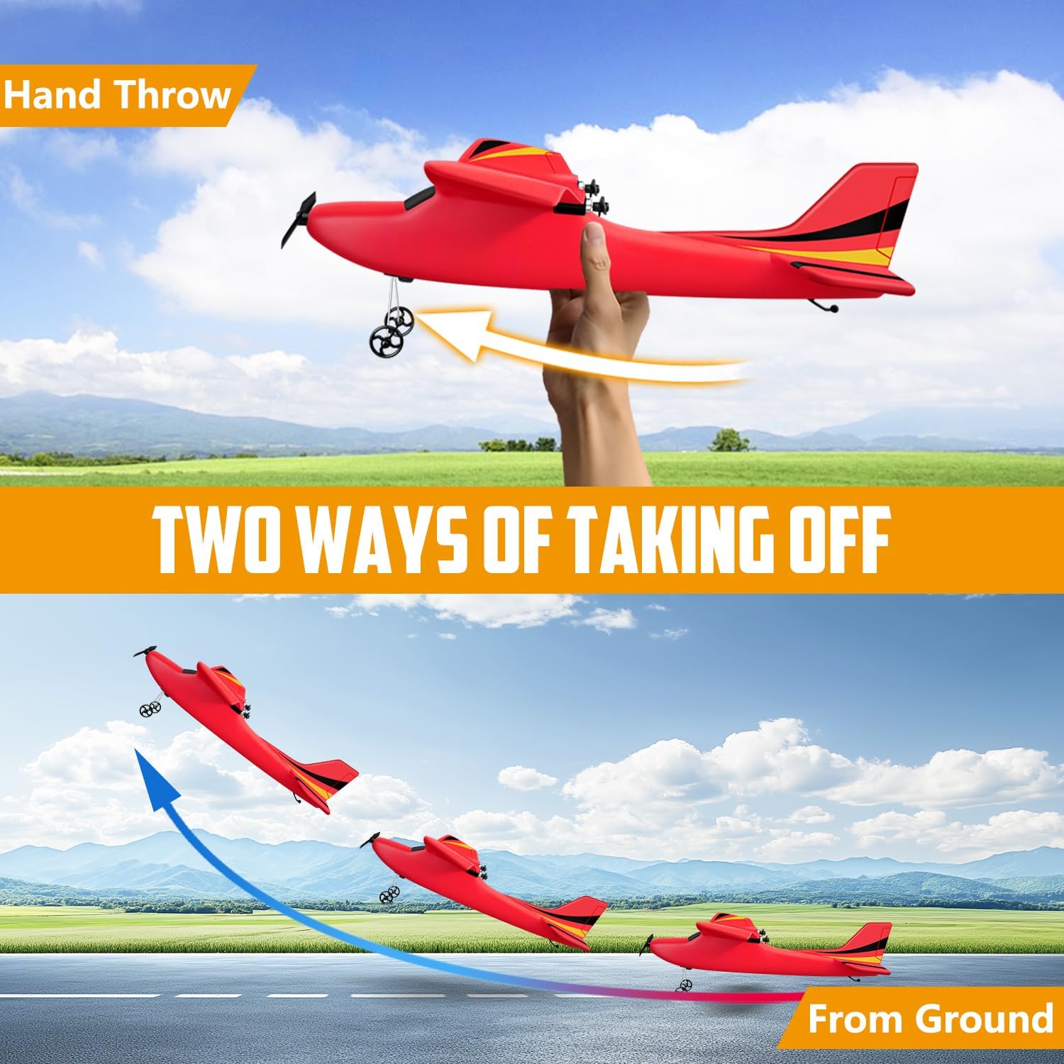 2CH RC Glider, Easy Fly RC Plane for Kids & Beginners (Blue) | 2.4GHz anti-interference, stable flight