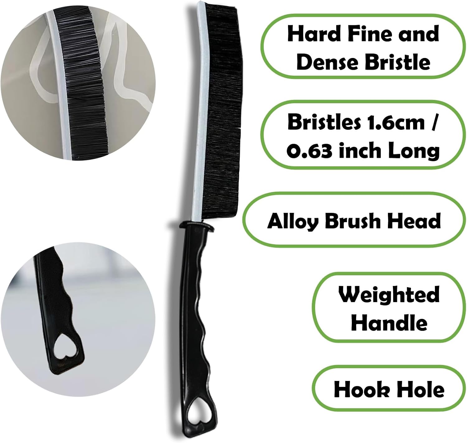 Crevice Cleaning Brush Set, Multi-Purpose Hard Bristle Brushes for Deep Cleaning Kitchen, Bathroom, Grout, Sink, Cup