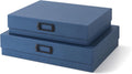 Legal Size Document Storage Boxes with Lids, Set of 2, Blue