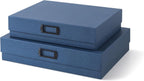 Legal Size Document Storage Boxes with Lids, Set of 2, Blue