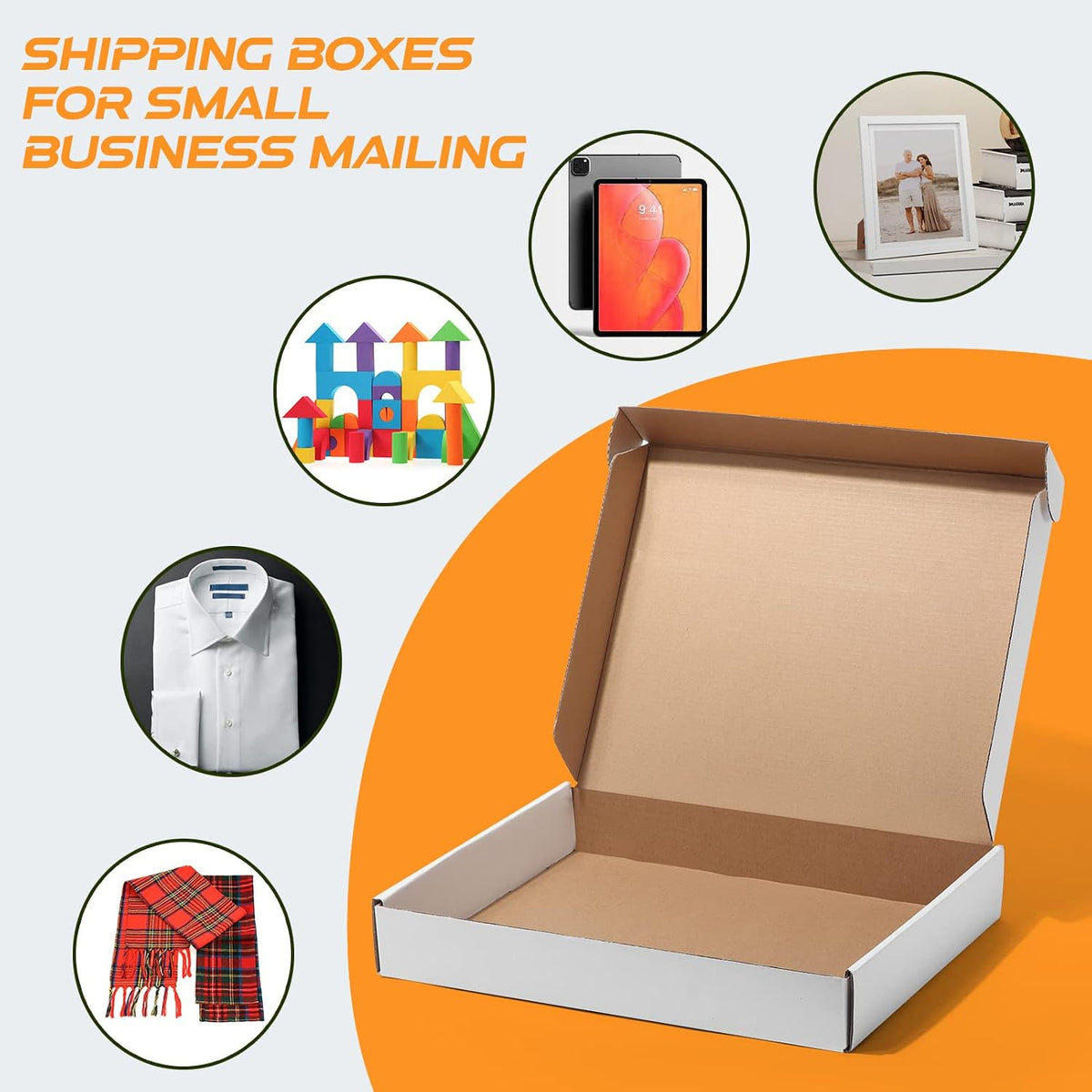 13x10x2 White Shipping Boxes, 20 Pack Corrugated Cardboard Box for Mailing Packing Mailer