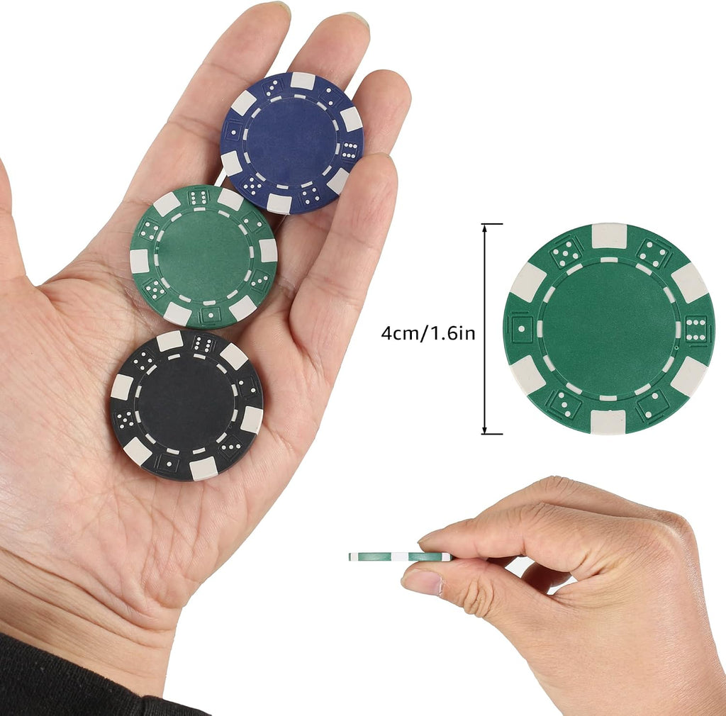 11.5 Gram Poker Chips,100pc Casino Poker Chips for Texas Hold'em, Blackjack Chips,Casino Poker Games Kit,Poker Chip