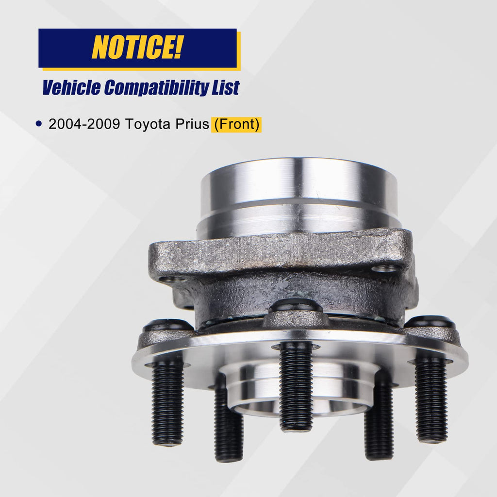 KUSATEC 513265 [2-Pack] Front Wheel Bearing and Hub Assembly