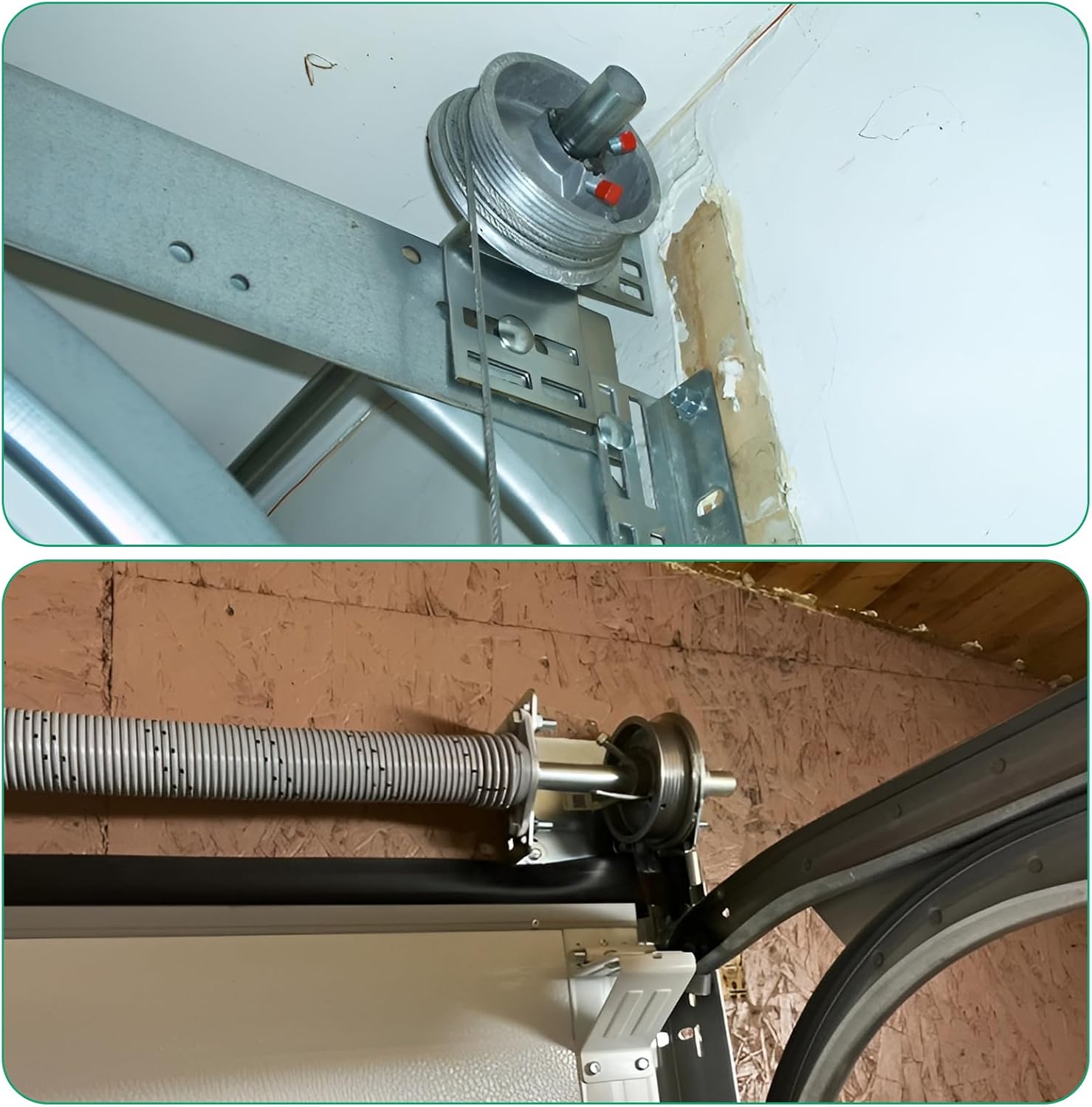 Universal Garage Door Torsion Spring Conversion Kit Fit for 7 Feet High Garage Doors, Including Cable Rollers