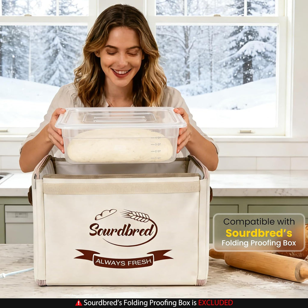 Dough Proofing Container, 2 Pack with 5Qt Large Capacity Holds Up to 6.6Lb of Dough, BPA-Free Tray with Lid Dough
