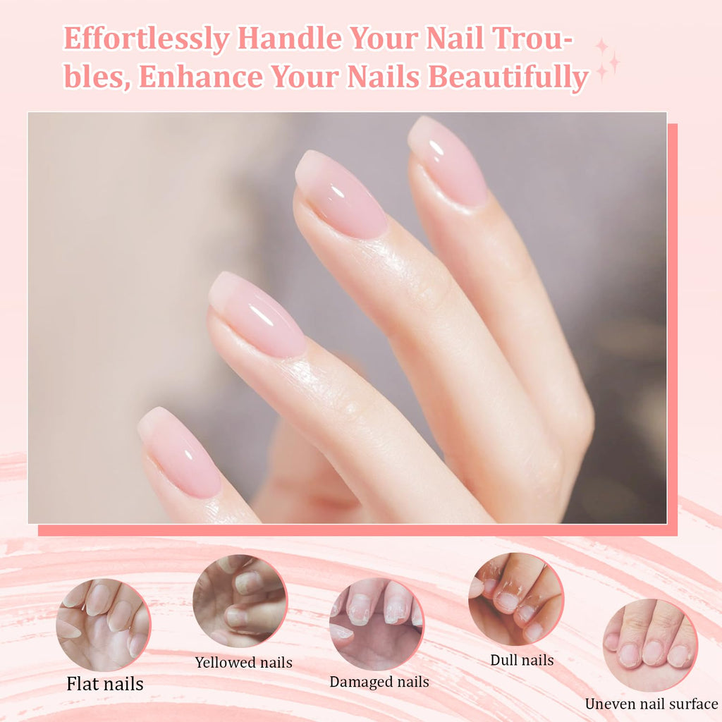 10 Colors Builder Nail Gel Polish Set with Base Coat and Top Coat No Wiping for Nails Strengthener Hard Nail