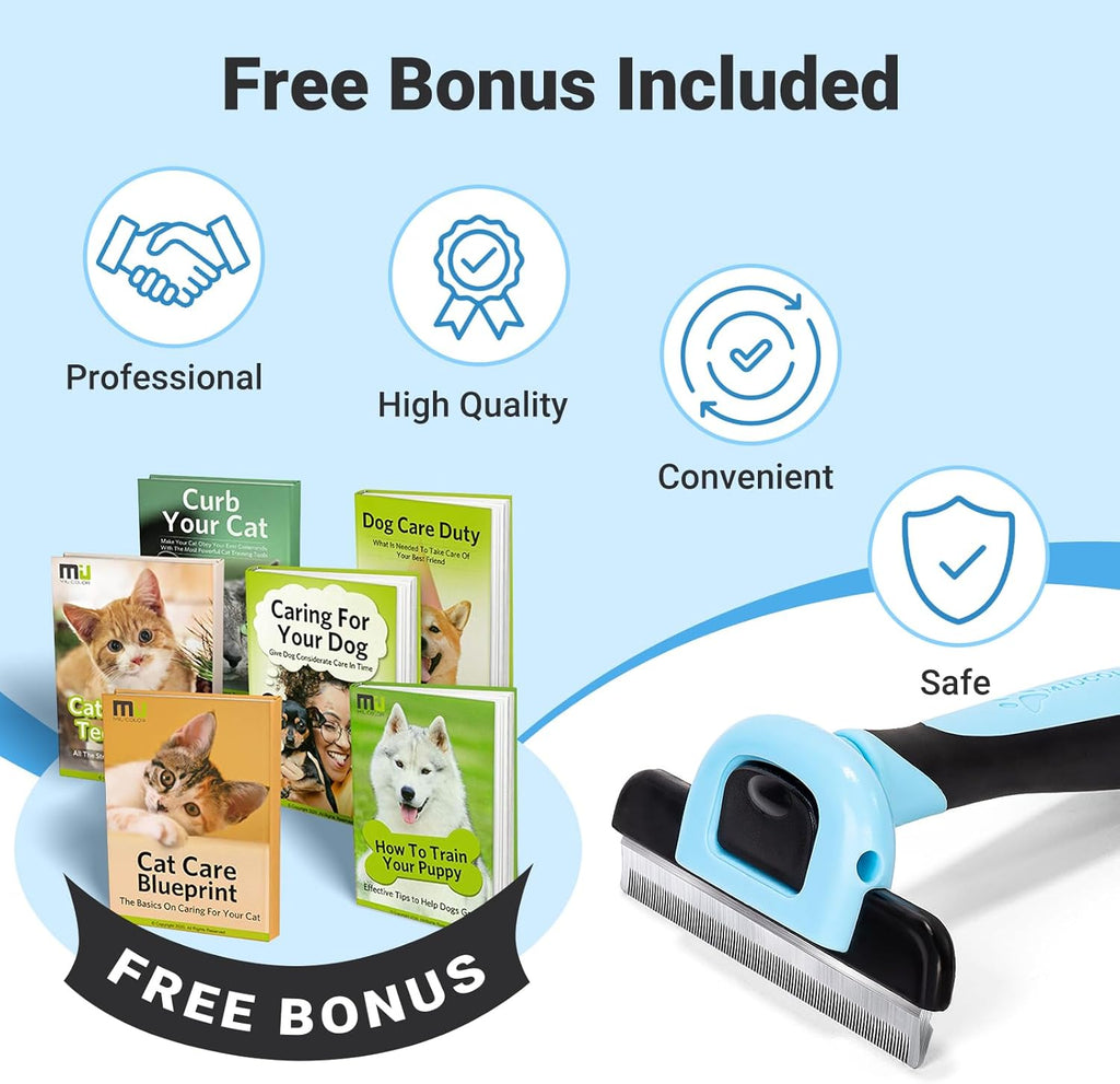 Pet Grooming Brush, Deshedding Tool for Dogs & Cats, Effectively Reduces Shedding by up to 95% for Short Medium and