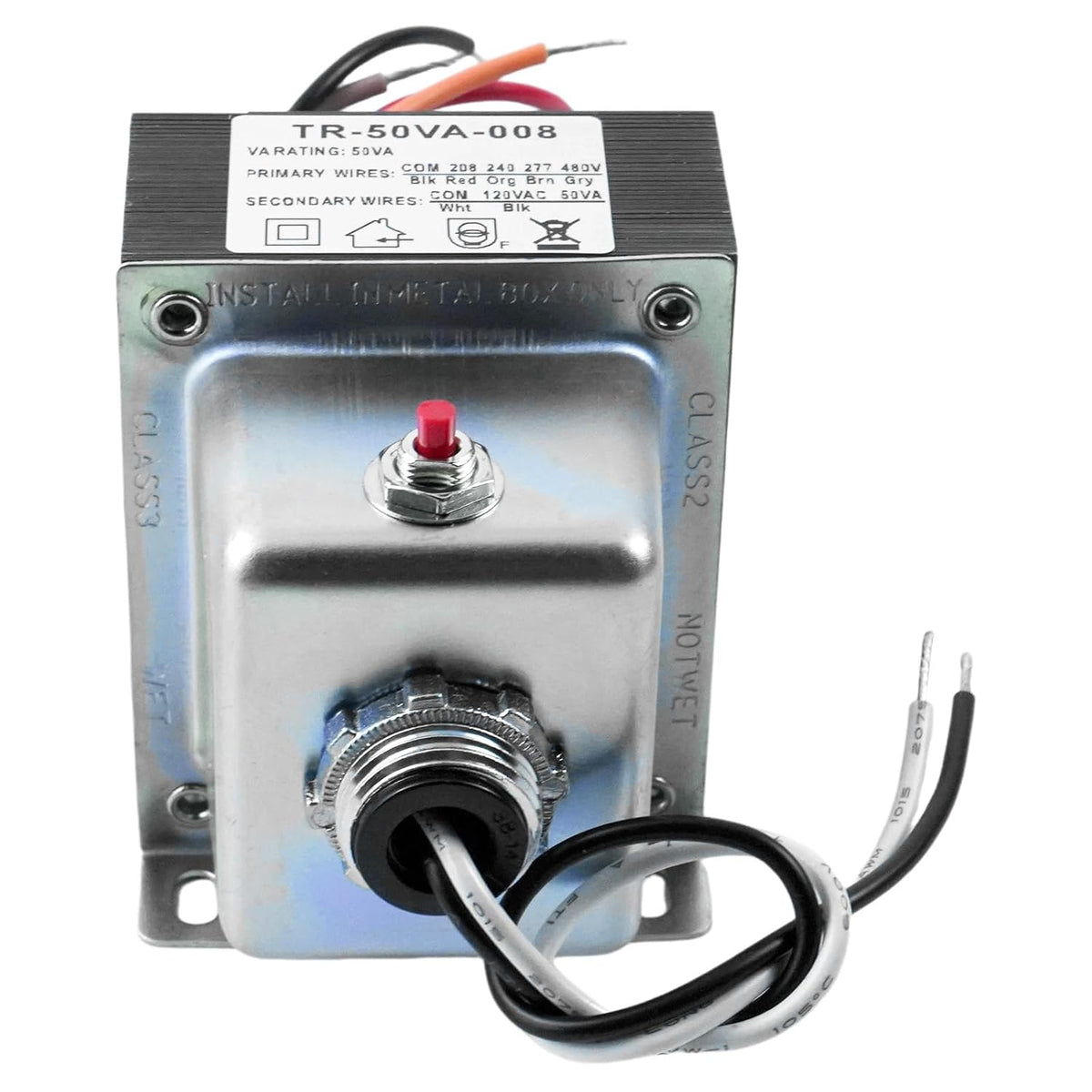 TR50VA008 HVAC Transformer 50VA 120V with Circuit Breaker