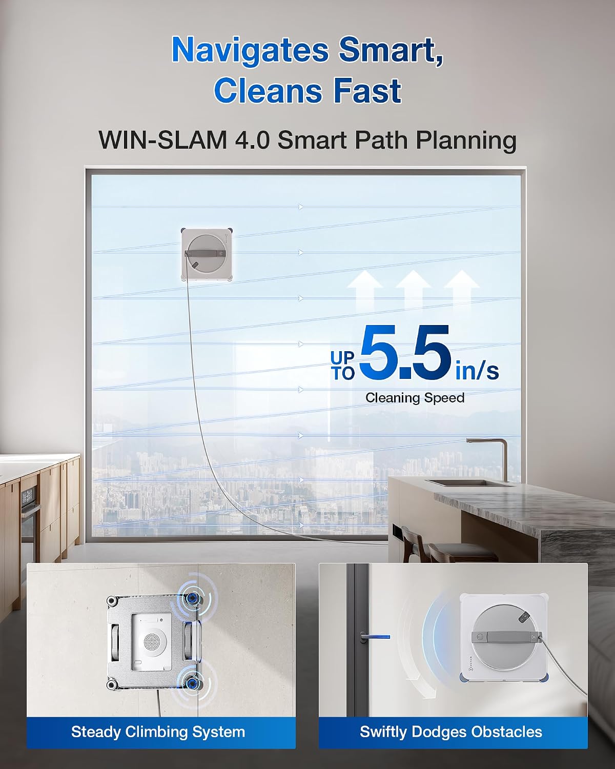 WINBOT W2S Window Cleaning Robot with TruEdge Cleaning