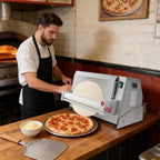 450W Electric Pizza Dough Roller Sheeter, Commercial Dough Press with Foot Switch for 3-18 Inch Pizzas, Electric