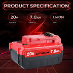 2Pack PCC685L 7.0Ah Li-ion Replacement for Porter Cable 20V Battery Charger