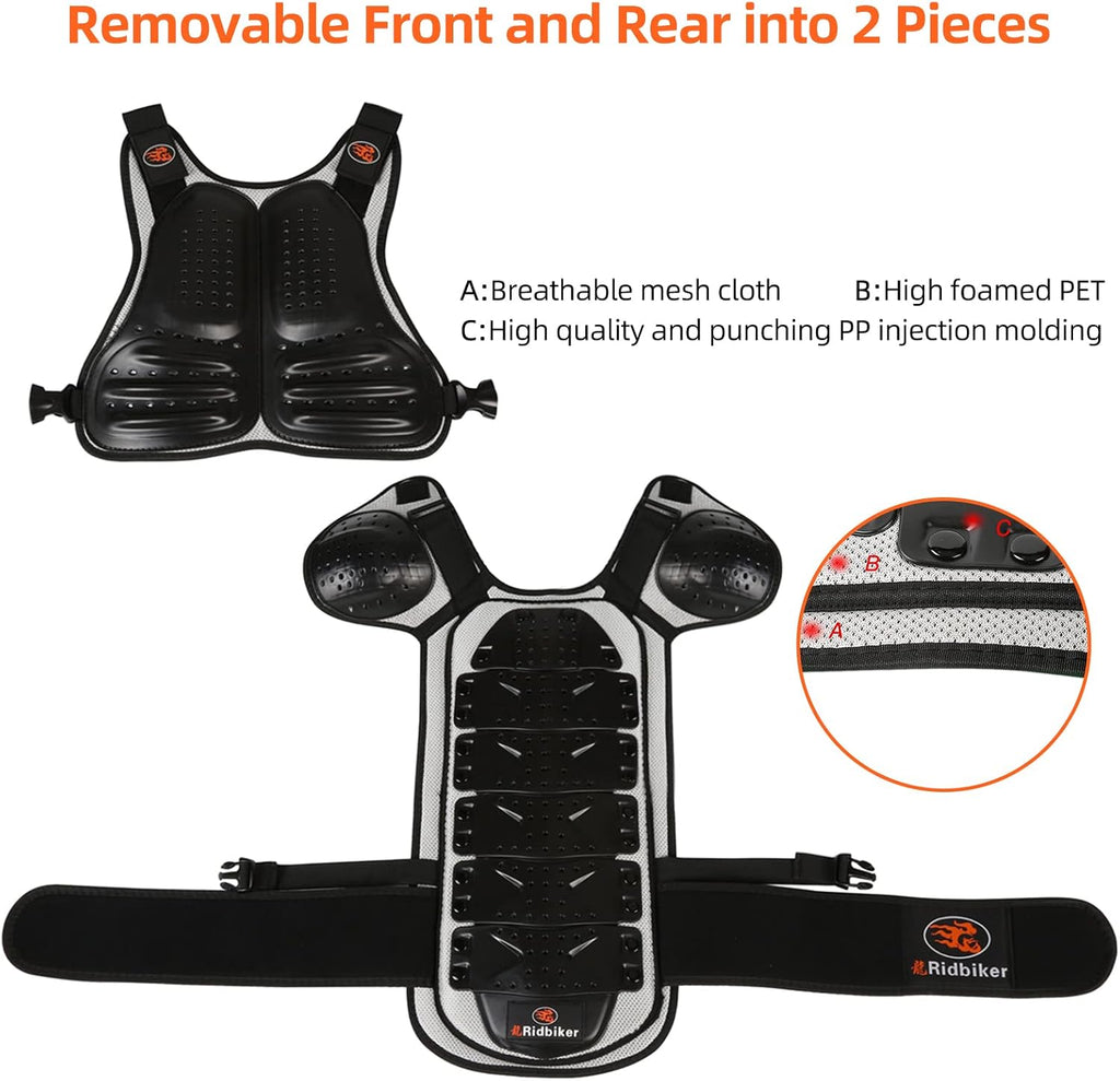 Kids Dirt Bike Gear Chest Protector Motocross，Youth Motorcycle Armor Suit with Knee Shin Guard Elbow Pads for Boys