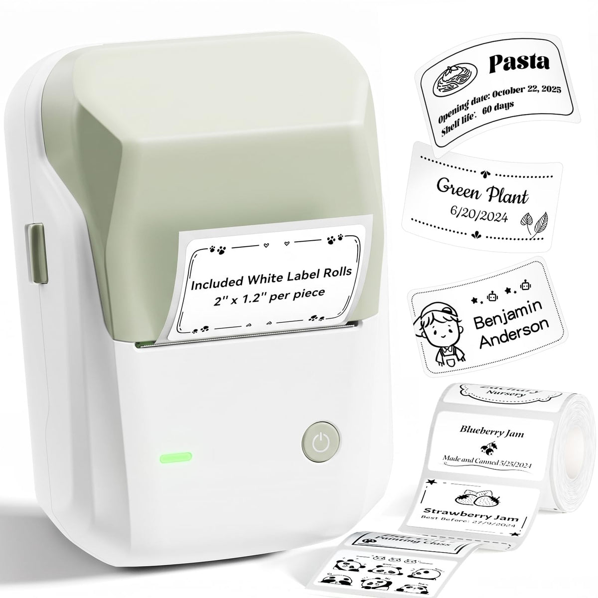B1 Label Maker, 2Inch Bluetooth Label Printer for Home, Green